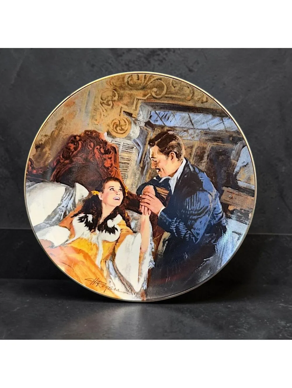 Vintage 1990 W.S. George Gone With the Wind Scarlett Rhett Honeymoon Plate COA